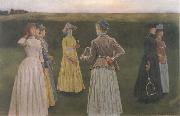 Fernand Khnopff memories Lawn Tennis USA oil painting artist